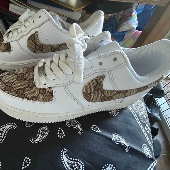 Nike Air Force 1 custom wrapped Gucci size 9 women’s - Picture 6 of 9